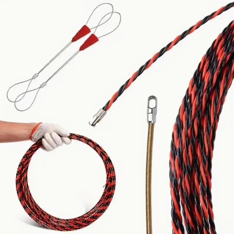 Steel Electrician Wire Puller, Solid Core Wire Pull Tool, Metal Reinforced Connector, Soft Head Smooth Wiring, Essential Electrical Tool, Hand Tools