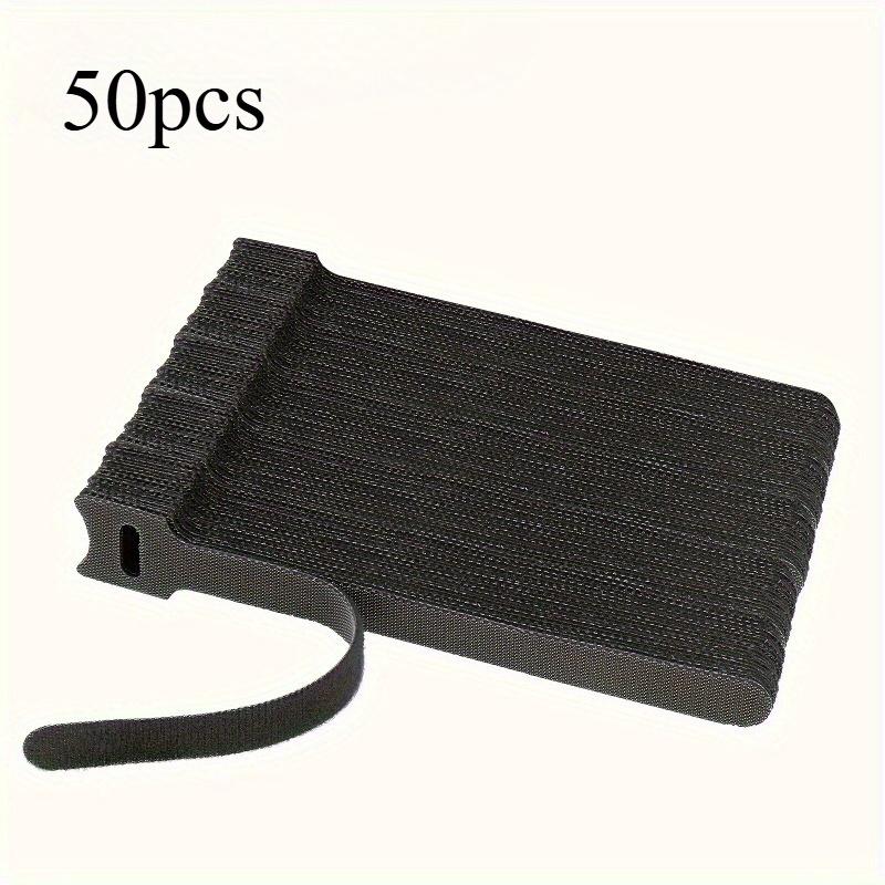 50pcs Reusable Cable Ties with Hook and Loop Fastening, Polyamide Self-Adhesive Cable Organizer Straps for Home Wire Cord Management