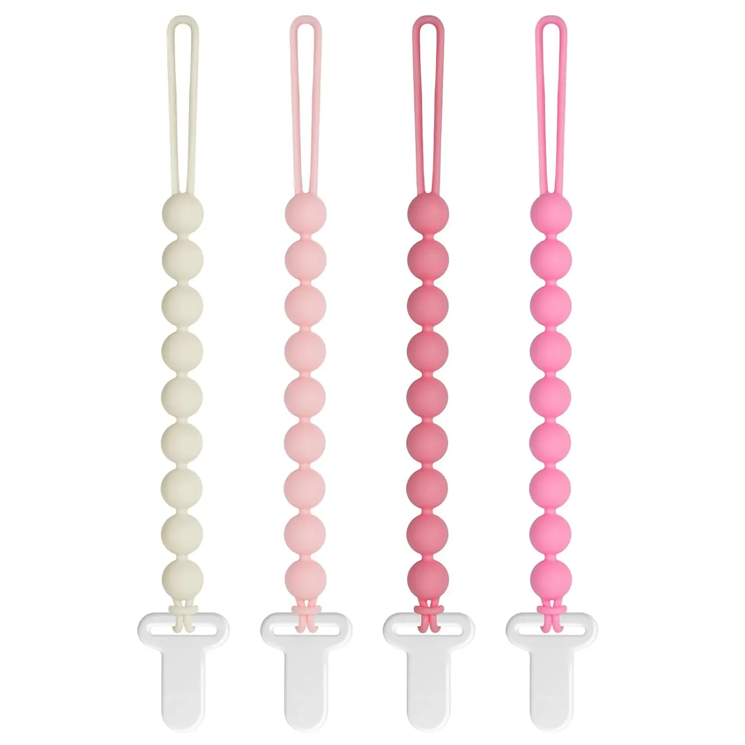 Clips Baby Girls - Draklary 4 Pack Paci Clip Silicone Soothe Baby Binky Holder  Newborn Essentials Shower Birthday Gift