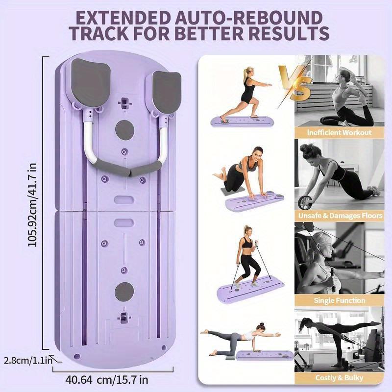 8-in-1 Multifunctional Folding Balance Board, PP Material, Safe Reliable Deformation-Resistant, Stable Design Home Fitness Equipment with Resistance Bands, Compact Easy to Store, Ideal Gift for Home Use