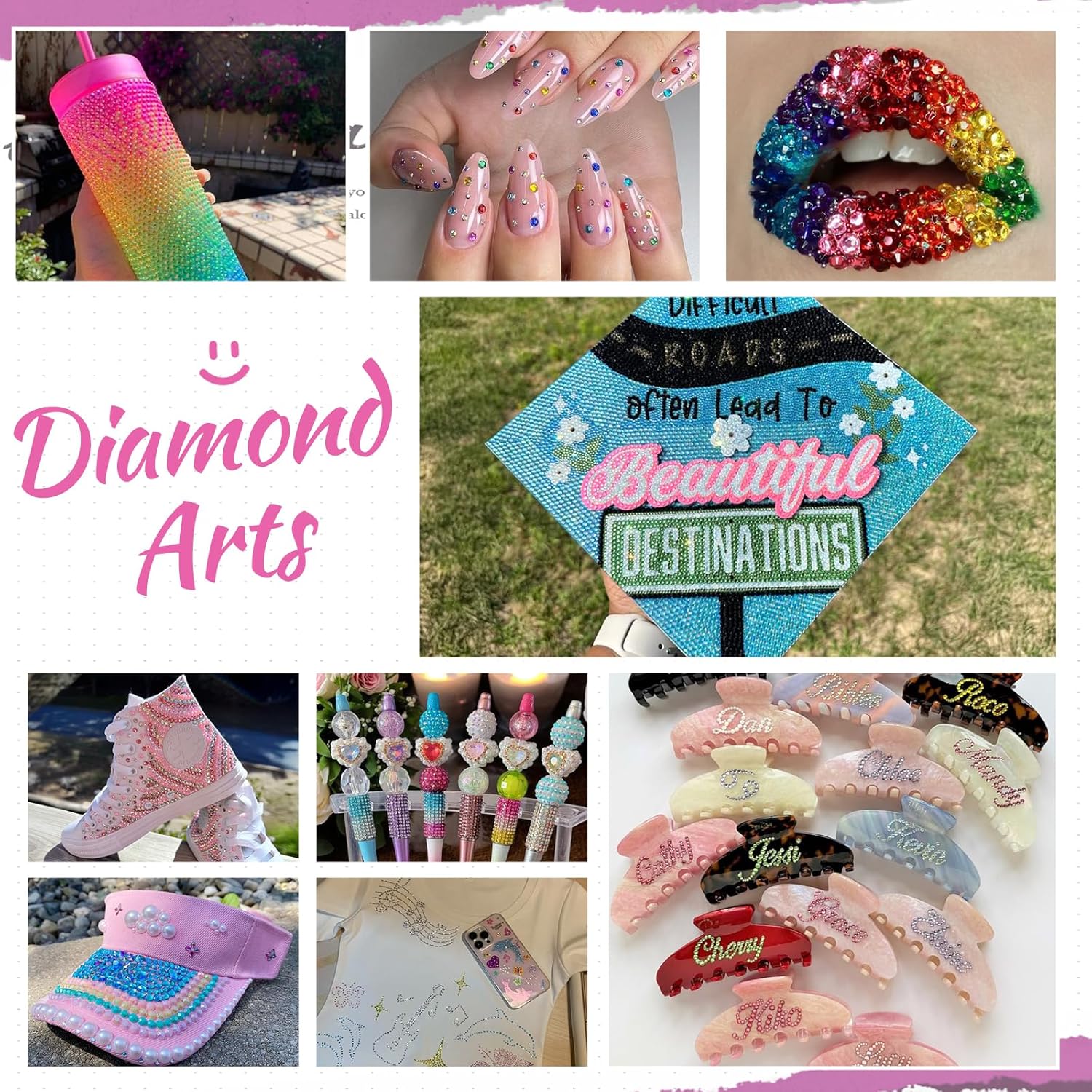 Gem DIY Bedazzling Kit with  Mixed Resin Rhinestones & Tweezers,Pick up Pen and Gifted Tools  for DIY Crafts Apparel Nail Art Supplies