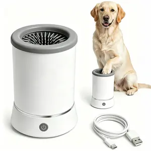Automatic Dog Paw Cleaner, USB Rechargeable Electric Pet Paw Washer with Soft Rotating Silicone Brushes