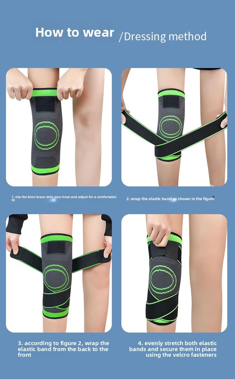 Professional outdoor sports compression strap knee brace for hiking, cycling, running, non-slip nylon knee and leg protector