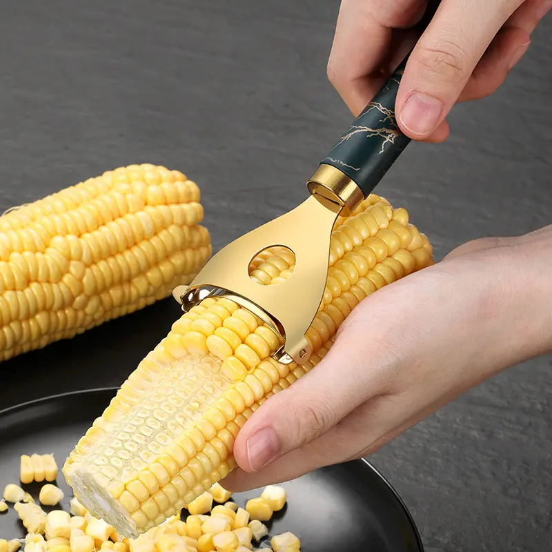 Stainless Steel Corn Stripper Knife Peeler with Thickened Handle, Home Kitchen Tool, Durable Design, Efficient Peeling Functionality