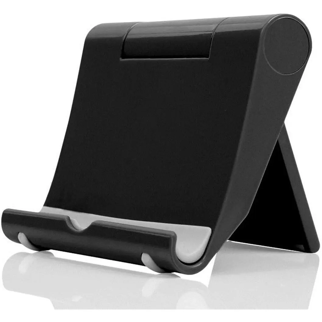 Cell Phone Stand for Desk Foldable Cell Phone Holder Desk Tablet Holder Mobile Phone Dock, Multi-Angle  Adjustable Tablet Dock (Black) | Foldable Adjustable Mobile Dock,  Tabletop Mount, Multi-Angle Desk Stand Compatible with Smartphones & Mini Tablets