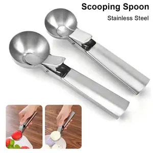 1Pcs New Stainless Steel Scooping Spoon Rebound Creative Ice Cream Spoon Multi-Function Snowball Maker Home Kitchen Tools