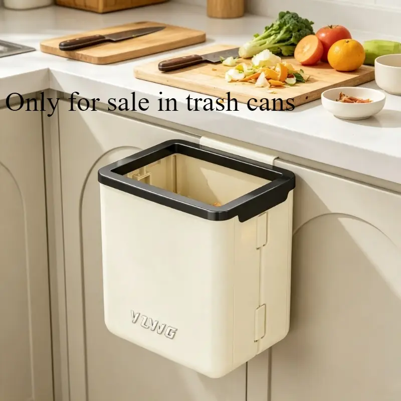 Wall Mounted Kitchen Trash Can, Hanging Open Top Garbage Bin for Cabinet Door, Multifunctional Household Waste Container for Kitchen Counter
