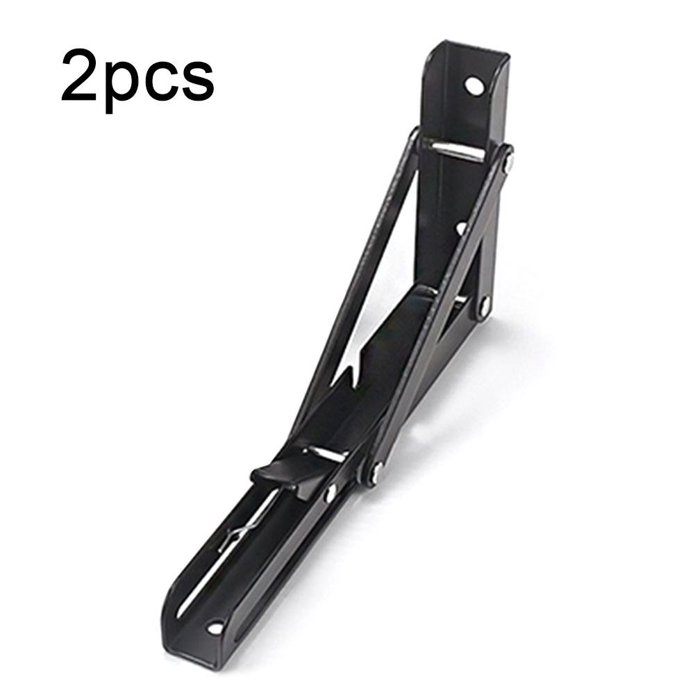 2Pcs Collapsible Shelf Bracket Stainless Steel Max Load 90kg Wall Mounted Floating Shelf Bracket for DIY Home Table Bench
