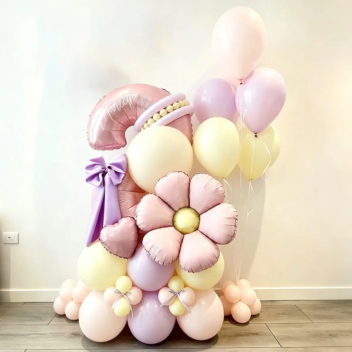 Pearl Powder Balloon Set, 32 Inch Number Balloons with Daisy Balloons, Perfect for Birthday Parties, Party Decorations, Anniversary Celebrations, Balloon Decorations Kit, Balloons for Balloon Arch