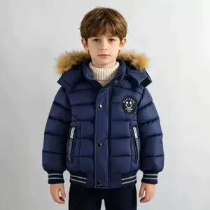 Boys' Heavy-Duty Polyester Long Sleeve Winter Hooded Jacket - Warm, Windproof Black Outerwear for Toddler & Kids (1-6 Years) with Alphabets, Easy-Zip Closure, Dry Clean & Hand Wash Only, Durable Birthday Gift