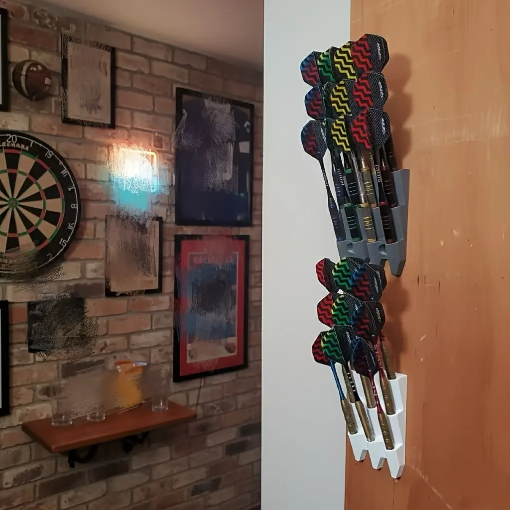 Wall-Mounted Dart Storage Rack, Holds 9 Darts, Space-Saving Display Shelf, Ideal for Game Room, Living Room, Bar, Perfect Gift for Dart Enthusiasts