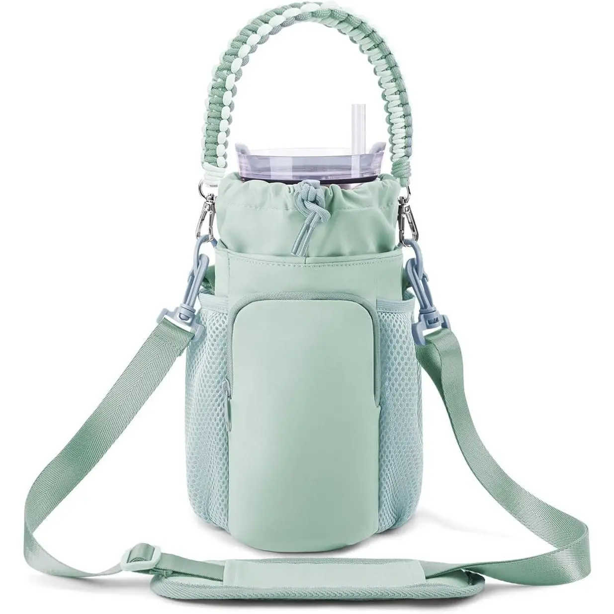 Large Water Bottle Bag for 32/40/64oz Cup & Tumbler,Crossbody Insulated Cup Sleeve Bottle Holder Carrier with Strap