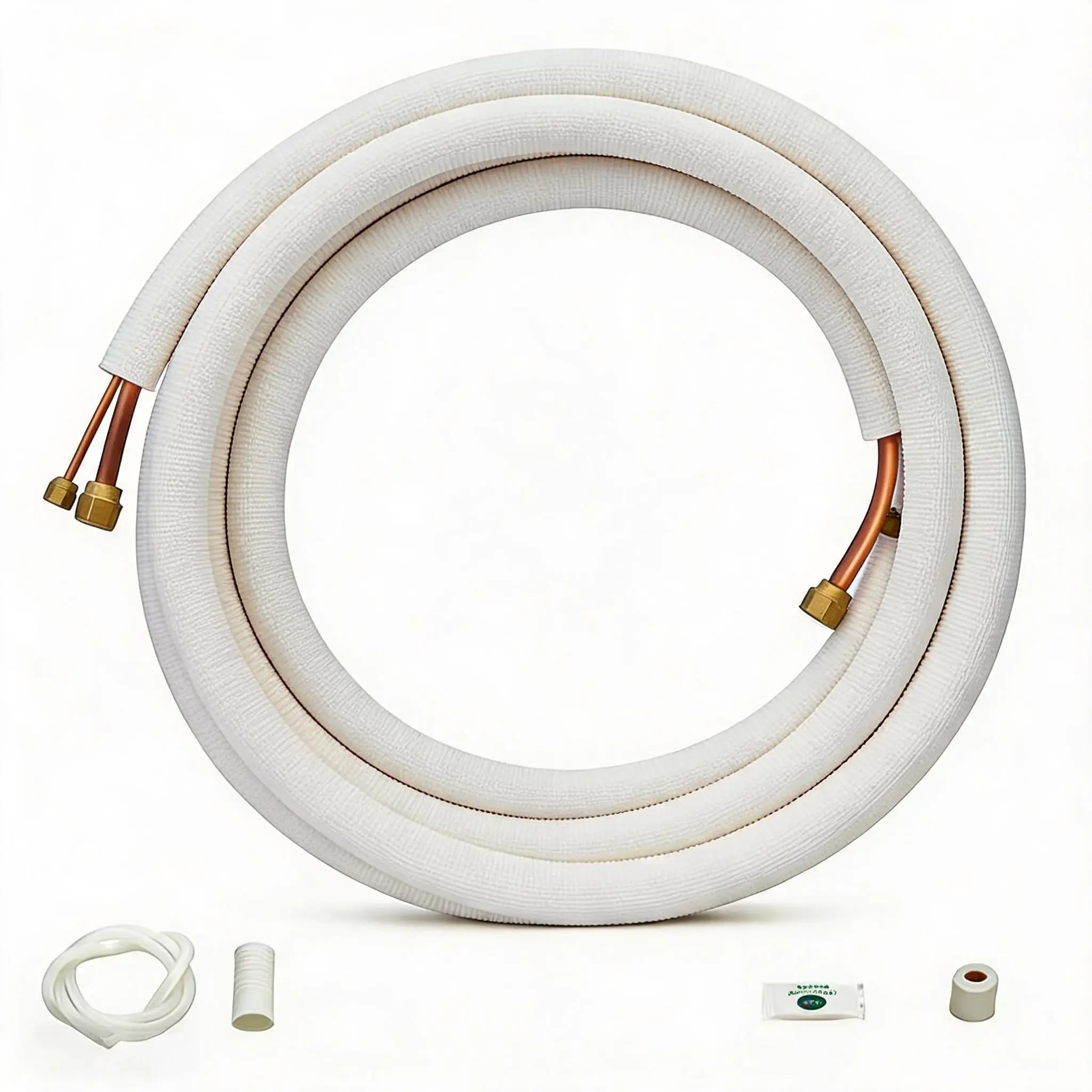 16FT Mini Split Line Set - 1/4"-1/2" or 1/4"-3/8" Copper Tubing - Triple-Layer Insulation - Full Accessories Set for Central Air Conditioners, HVAC Systems for HVAC Users