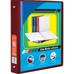 4140 1.5" Burgundy 3-Ring View Binder w/2-Pockets