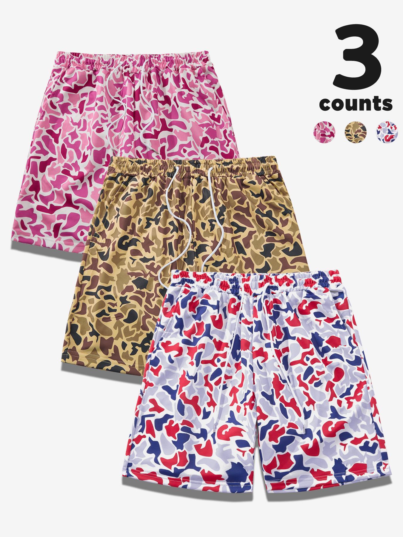 Men's Camo Print Shorts, Regular Fit Casual Street Shorts for Summer, Men's Bottoms for Daily Wear, Camouflage Shorts, Casual Streetwear Shorts