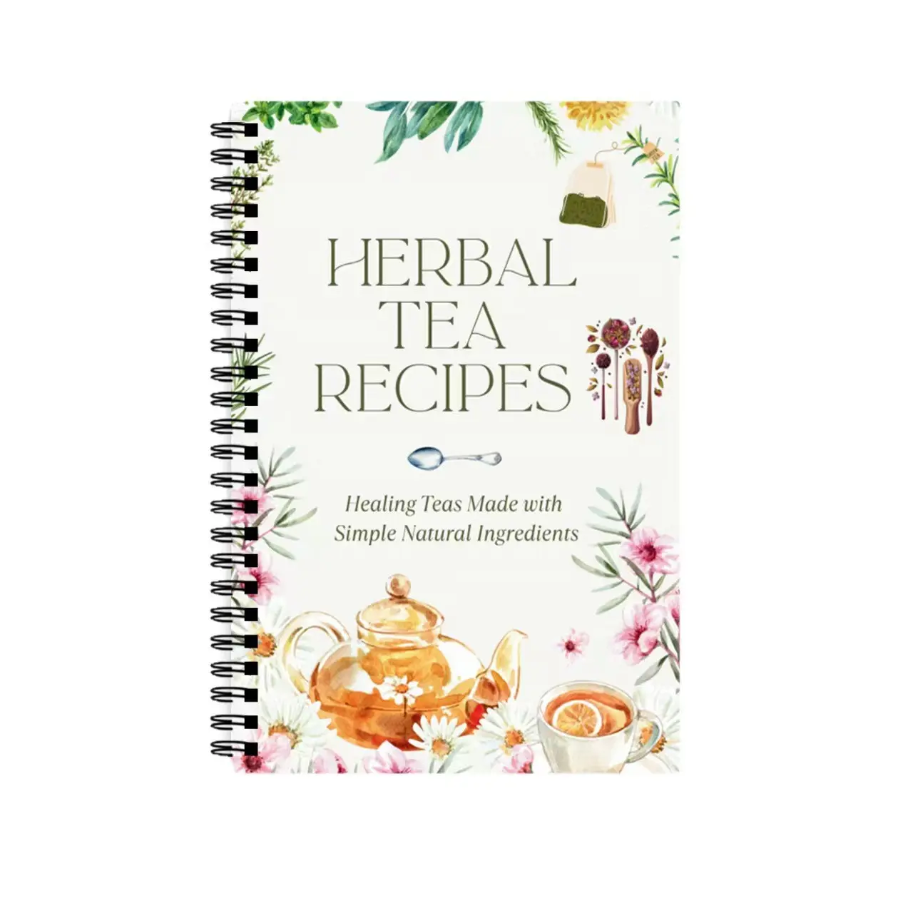 Cross-Border New Herbal Tea Recipes, Herbal Tea Recipes Book, A5 Spiral Binding, Perfect for Tea Lovers, Easy-To-Use Recipe Guide