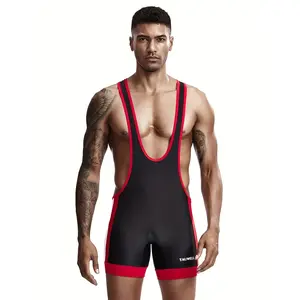 Men'S Body Shaper Bodysuit Wrestling Singlet Fitness Training Suit Elastic Bodysuit Fashion Slimming Quick-Drying Breathable