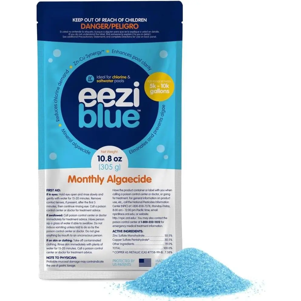 Monthly Algaecide for Swimming Pool, Pool Algaecide for Inground Pool & Above Ground Pool - Effective Monthly Treatment to Prevent Algae Growth for Pools 5,000 to 10,000 Gallons