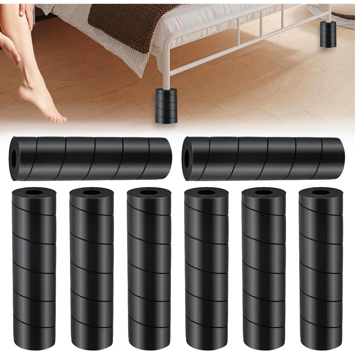 8 Pcs Bed Frame Toe Protectors, Safety Covers for Furniture Legs, Durable Guard Set