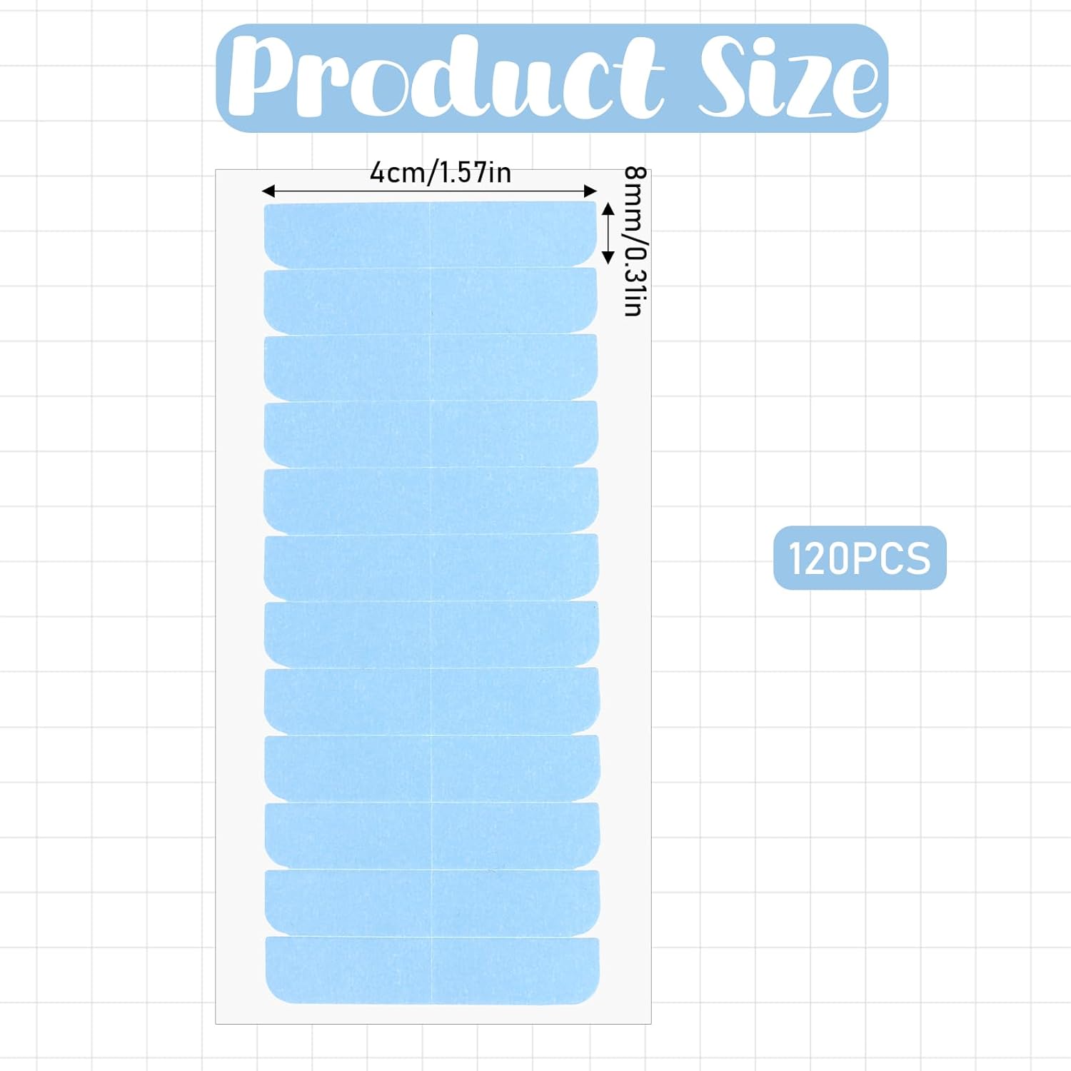 120 count Adhesive Replacement Tape for Hair,Hair Extension Tape,Extensions Invisible  Double Sided Hair Tape,Tape in Human Hair Extensions Wig Tape Beauty Tools(Blue)