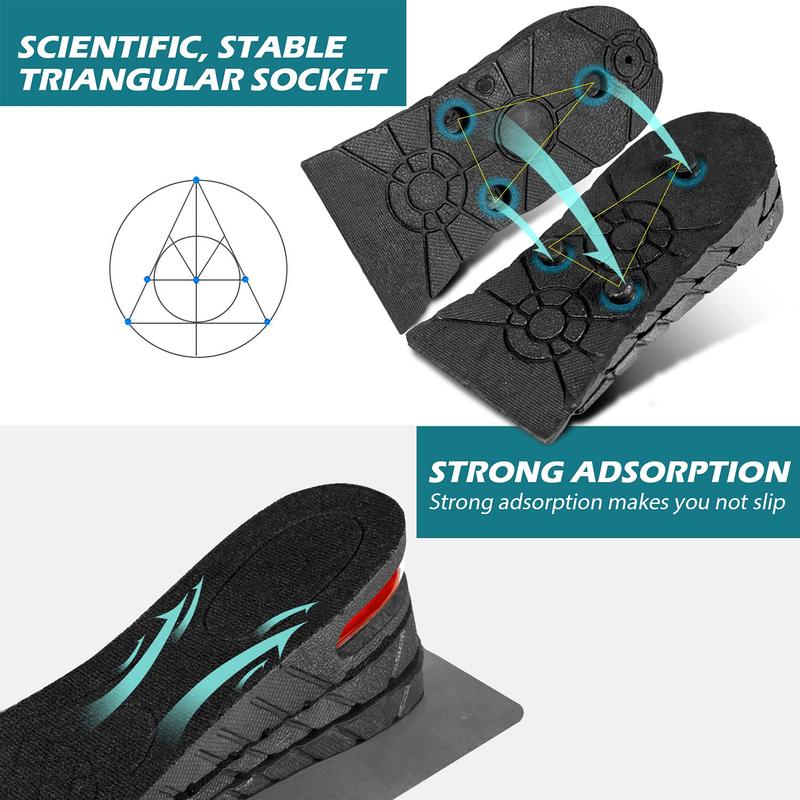 2026 Upgraded Comfortable Breathable Insoles with 3 Layer Air Cushion, Invisible Height Increasing Shoe Inserts for Men Women  Footwear Tactical