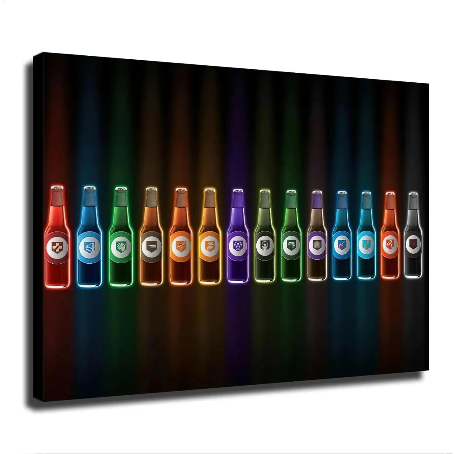 Zombie Perk Bottles Canvas Poster Modern Aesthetic Picture Wall Art Home Office Decoration Painting Holiday Gift Artistic Ornaments Print - Premium USA Made Room Decor with Irises Floral Design,Santa