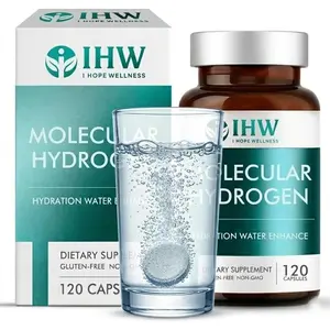 Hydrogen Water Dietary Supplement Tablets, 12ppm with Magnesium (120 Count) – Edible Vitamin Healthcare Support for Brain Health, Cellular Energy, Antioxidant Benefits, Non-GMO & Gluten Free