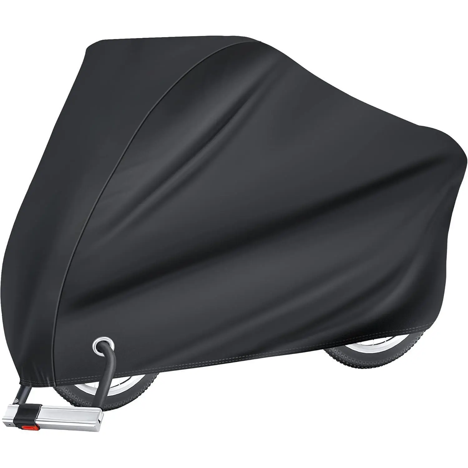 Bike Cover for 1 Bike, 190T Outdoor Waterproof Bicycle Covers Rain Sun UV Dust Wind Proof with Lock Hole for Mountain Road Electric Bike (Basic Black)