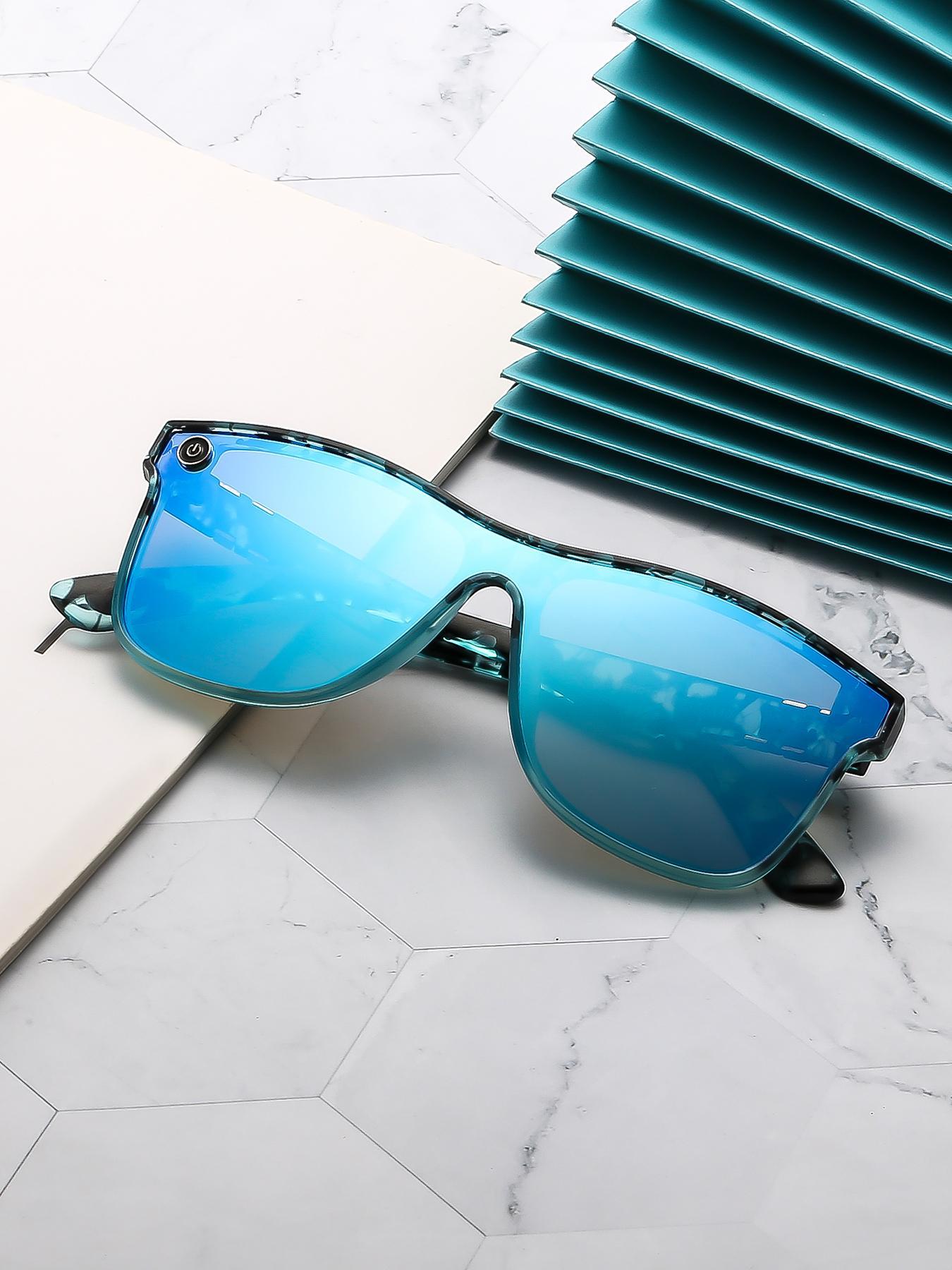 Unisex Simple Style Square Frame Sunglasses, Colorful Sunglasses, Trendy Casual Reflective Sunglasses for Everyday Use, Fashion Accessories for Outdoor Activities, Stylish Glasses, Lightweight Durable Sunglasses