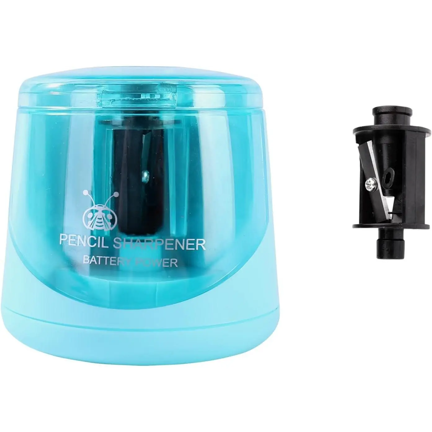 Pencil Sharpener Electric, Portable &Auto-Stop, Cordless | Small pencil Sharpener with Non-slip Base, Automatic Sharpener in Compact size , Spare  included,  not included