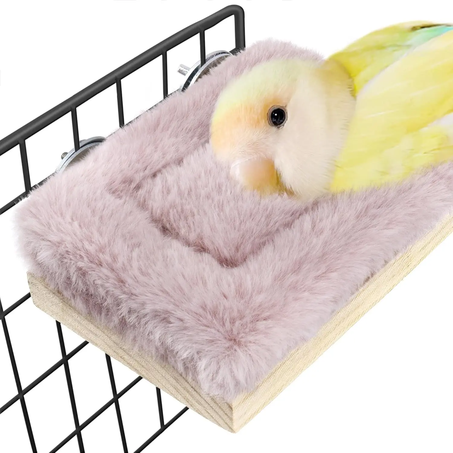Bird Hammock Bed for Cage Parrot Perch Wooden Parakeet Sleeping Platform Winter Accessories, Perch Platform
