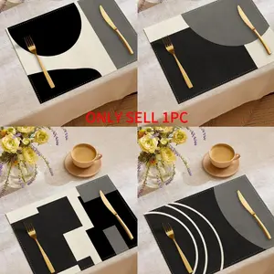 Modern Art Geometric Placemat, Abstract Artistic Table Mat, Durable, Suitable for All Seasons, Perfect for Parties and Home Decor, Fabric, Table Placemats
