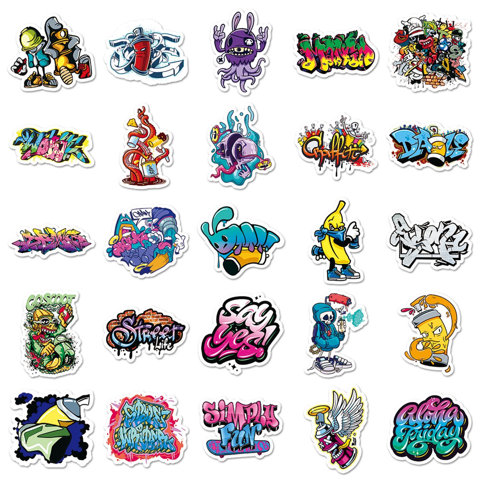 Graffiti Sticker, Funny Stickers, 100pcs/set DIY Decorative Sticker, Scrapbooking & Stamping Supplies for Phone Case, Computer, Guitar, Bag, Water Cup, Scrapbook