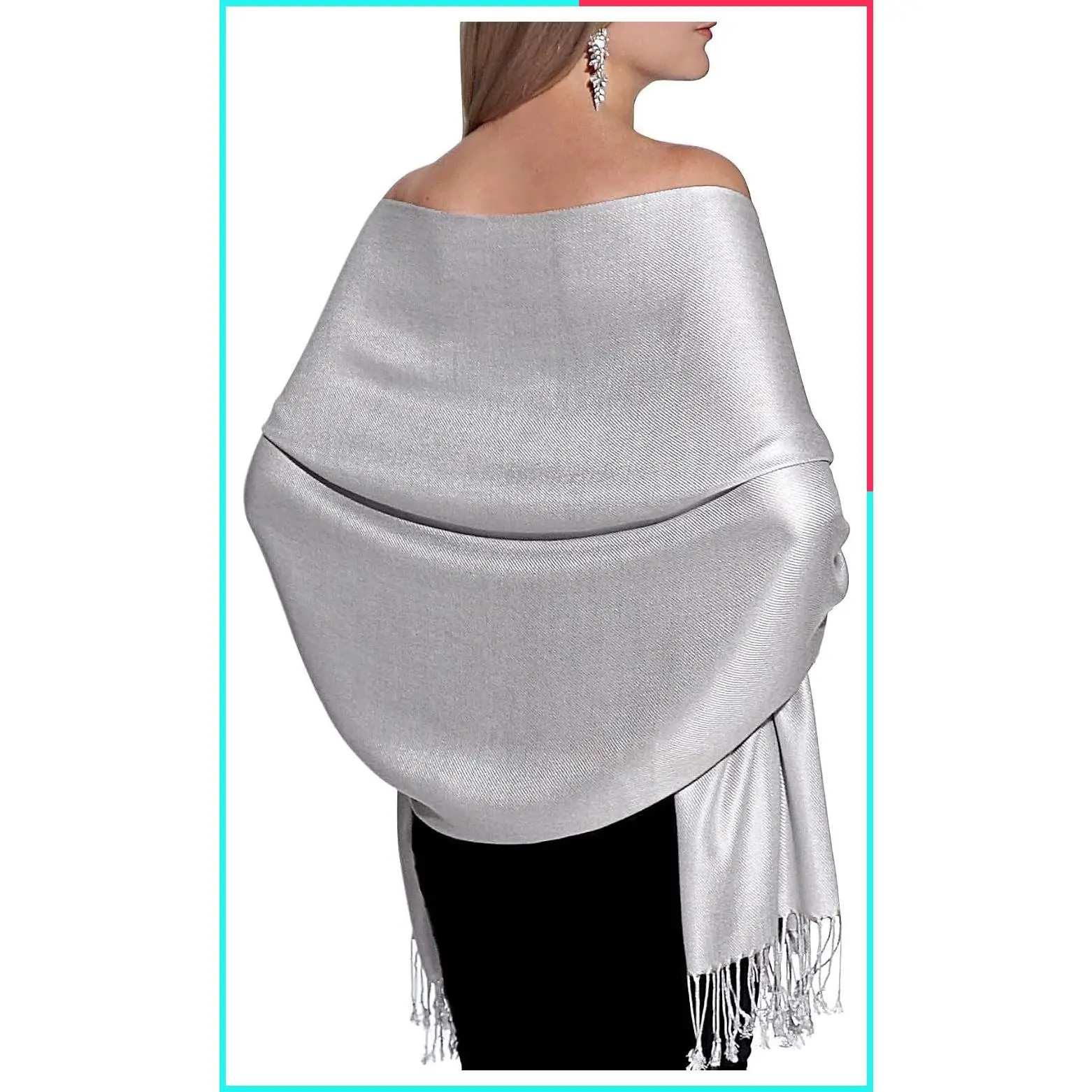 Large Soft Pashmina Shawls and Wraps for Evening Dresses, Wedding Bridal Shawl