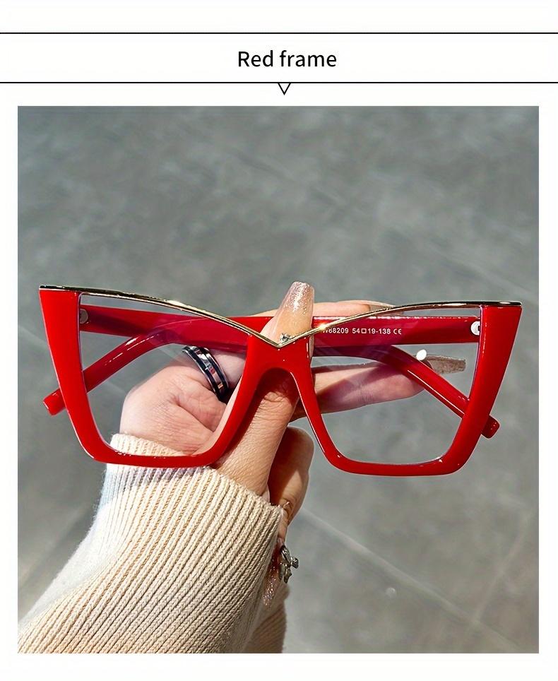 Vintage Style - Women's Cat-Eye Glasses - Tortoiseshell Frame (Brown/Tortoiseshell) or Red/Rim/Black - Round Lens Glasses for Eye Protection & Fashion - Non-Eyewear for Computer, TV & Reading - Full-Rim Metal Hinges