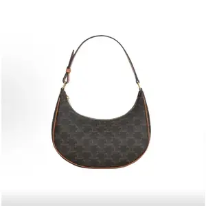 Pre-owned Celine Ava Mini, classic all over Triomphe monogram pattern, adjustable strap, calfskin leather, shoulder and handheld bag