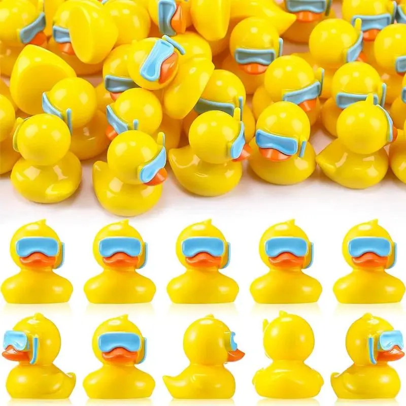 5/10pcs Mini Resin Diving Ducks Miniature, Summer Beach Tiny Ducks Figures for Fairy Garden Micro Landscape DIY Decoration