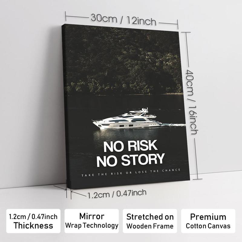 1 Count Wooden Framed Canvas, Modern Art, Modern Abstract Design, No Risk, No Story, Wall Art Canvas Painting, Bedroom Living Room Wall Decoration, Kitchen Hallway Wall Decoration, Modern Ideal Home Wall Decoration Gift