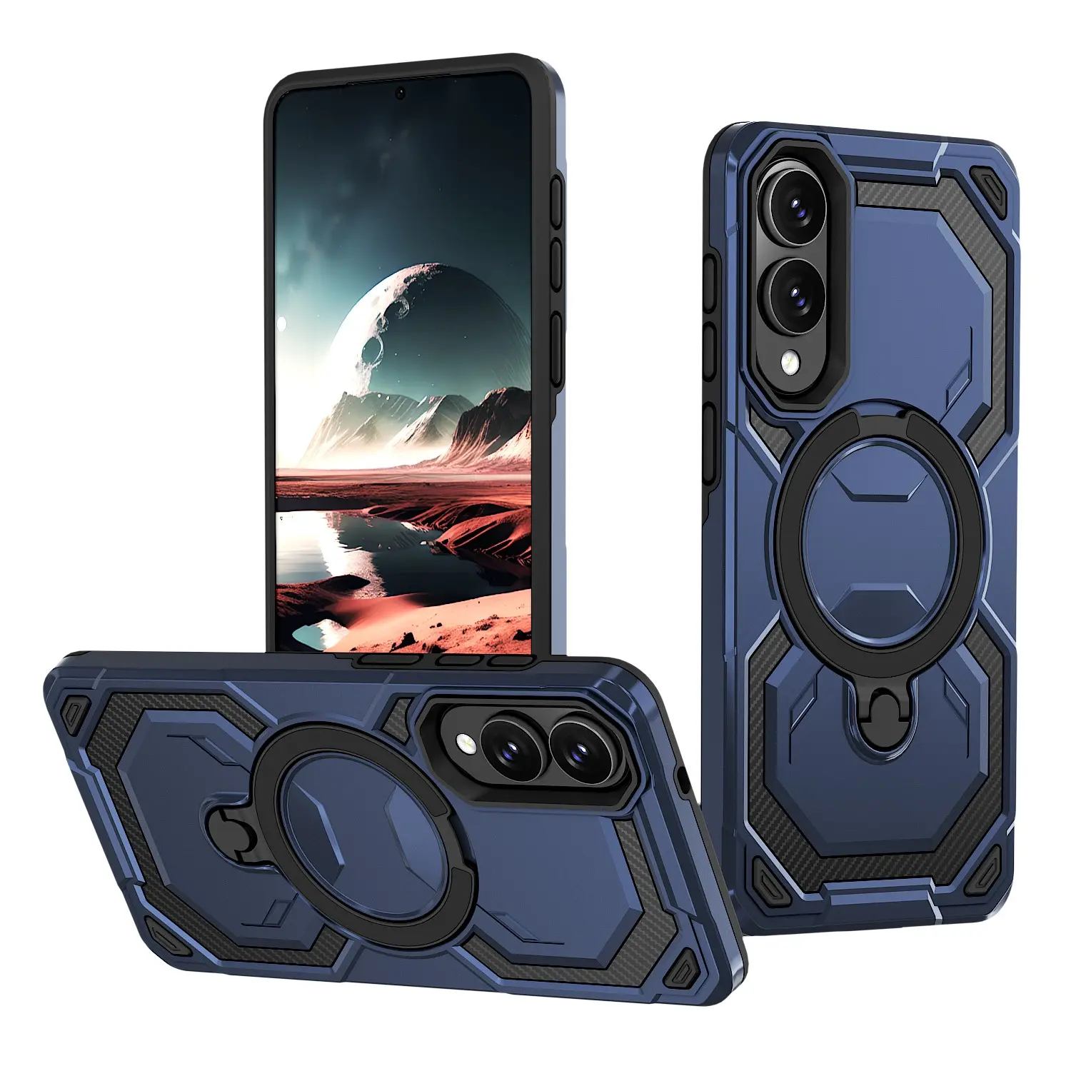 Samsung Galaxy S25 Edge Phone Case, 360° Rotating Stand, Magnetic Charging, Protective Cover, Durable Design, Perfect Fit, Rotatable Protective Cover