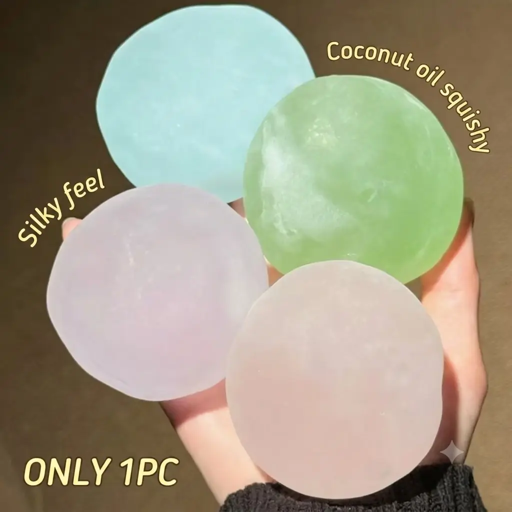 Handmade Coconut Oil Snow Mochi Squishy Ball, Moldable, No Rebound, Ultra Soft & Dense Texture, Stress Relief Toy, Unisex