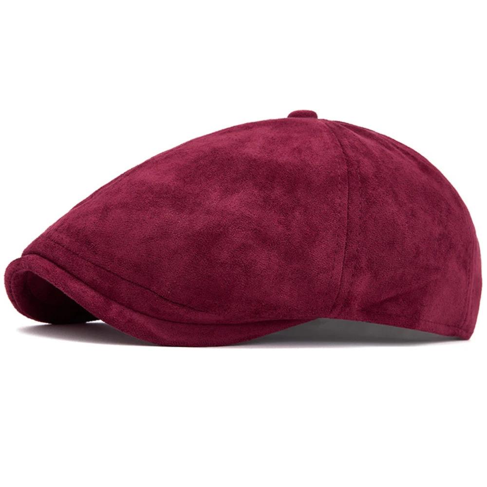 HT4971 Mens Berets Women Autumn Winter Hat Vintage Artist Painter Beret Hat Male Female Ivy Flat Cap Suede Octagonal Beret Caps