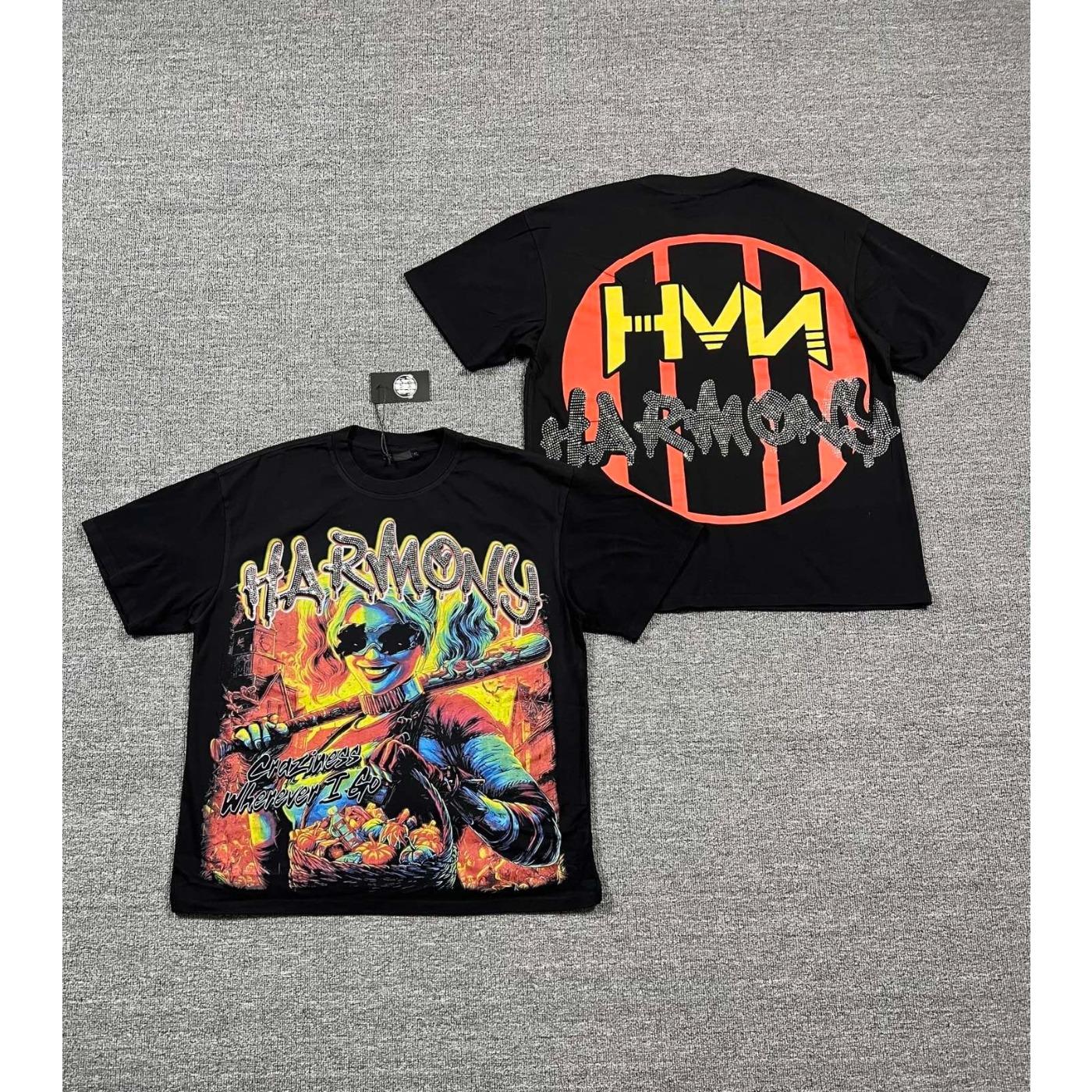 Y2K Vintage Washed Streetwear T-Shirt, Shiny Rhinestone Diamond Graphic, Crew Neck Cotton Oversized Short Sleeve Hip Hop Tee For Men