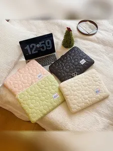 Korean Style Cute Sunflower Quilted Laptop Bag, 10-11 Inch iPad Case, 13-15.6 Inch Notebook Padded Shockproof Inner Sleeve