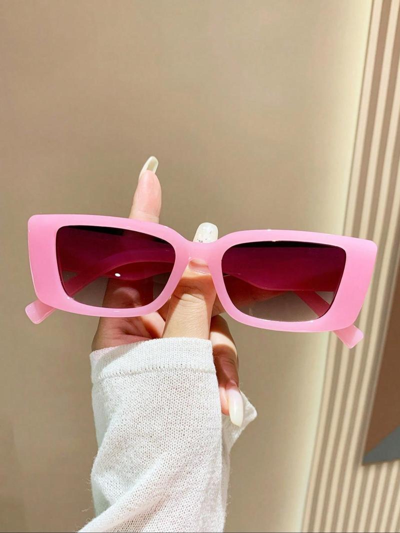 Summer Outfits 2024 Square Frame Sunglasses, New Fashion Travel Accessories for Women & Men, Lightweight and Durable for Outdoor Sun Protection Glasses for Daily Use, Trendy Beach Eyewear