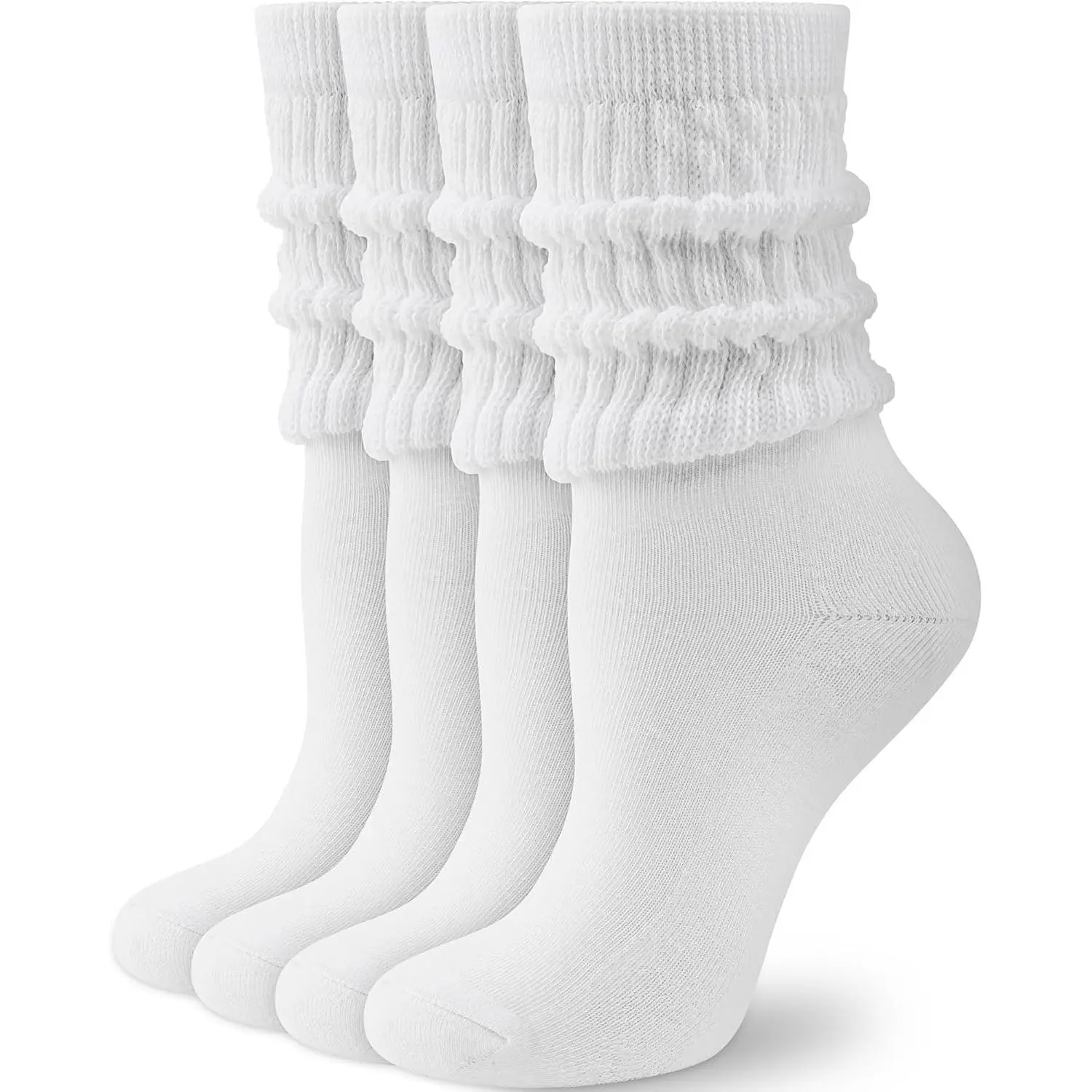 Slouch Crew Socks for Women Soft Scrunch Retro Boot Socks Size 5-11 | Mid Calf Scrunch Sneaker Socks, Cozy Breathable Socks for Casual Athletic, Gifts for Women(Gift)