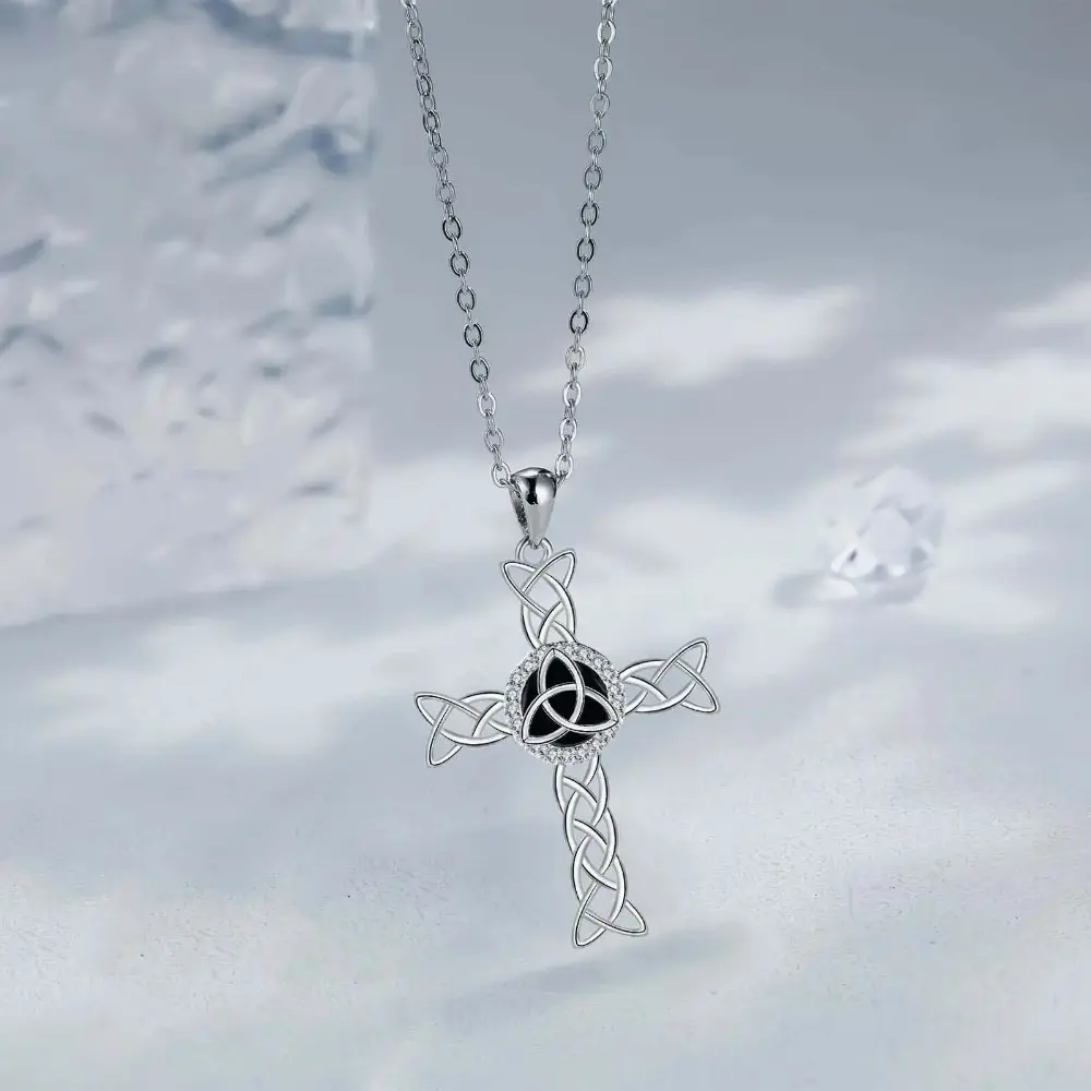 Vintage Hollow Celtic Knot Cross Bag Charm - Stainless Steel, Tarnish-Free, Retro Viking Style Unisex Luggage & Everyday Bag Accessory, Cross Shape, Everyday Wear