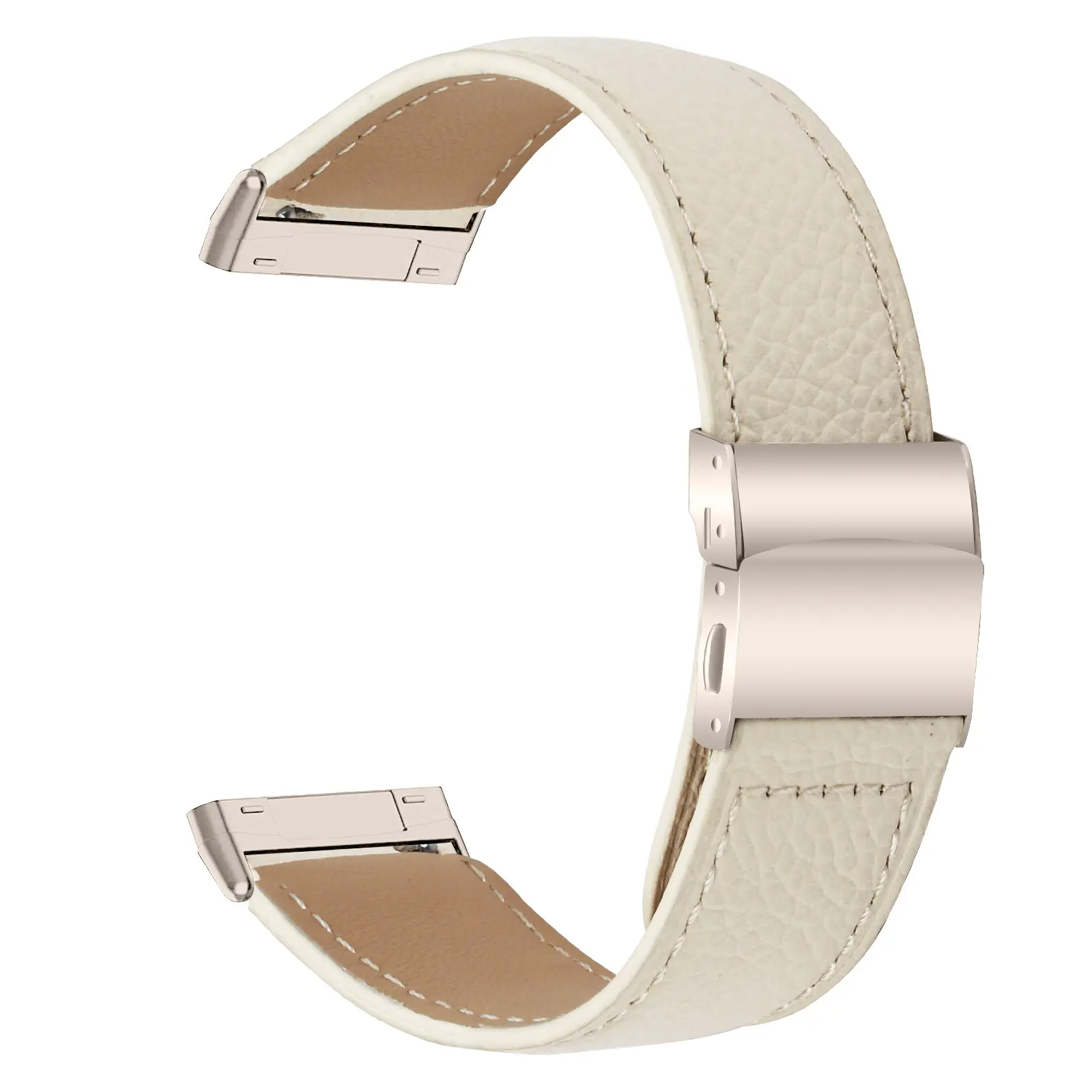 for Fitbit Versa 3 / Versa 4 / Sense 2, New PU Leather Replacement Watch Band With Turtle Back Clasp, Soft Skin-friendly Strap With Secure Buckle For Daily Outfits, Watch Face Not Included