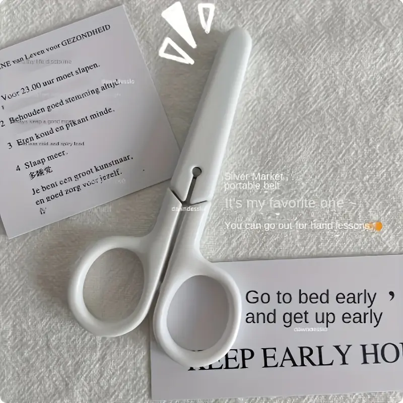 1/2/3pcs Mini White Scissors, Portable Stainless Steel Blade Paper Cutter, Handmade Stationery, Gift For Office School