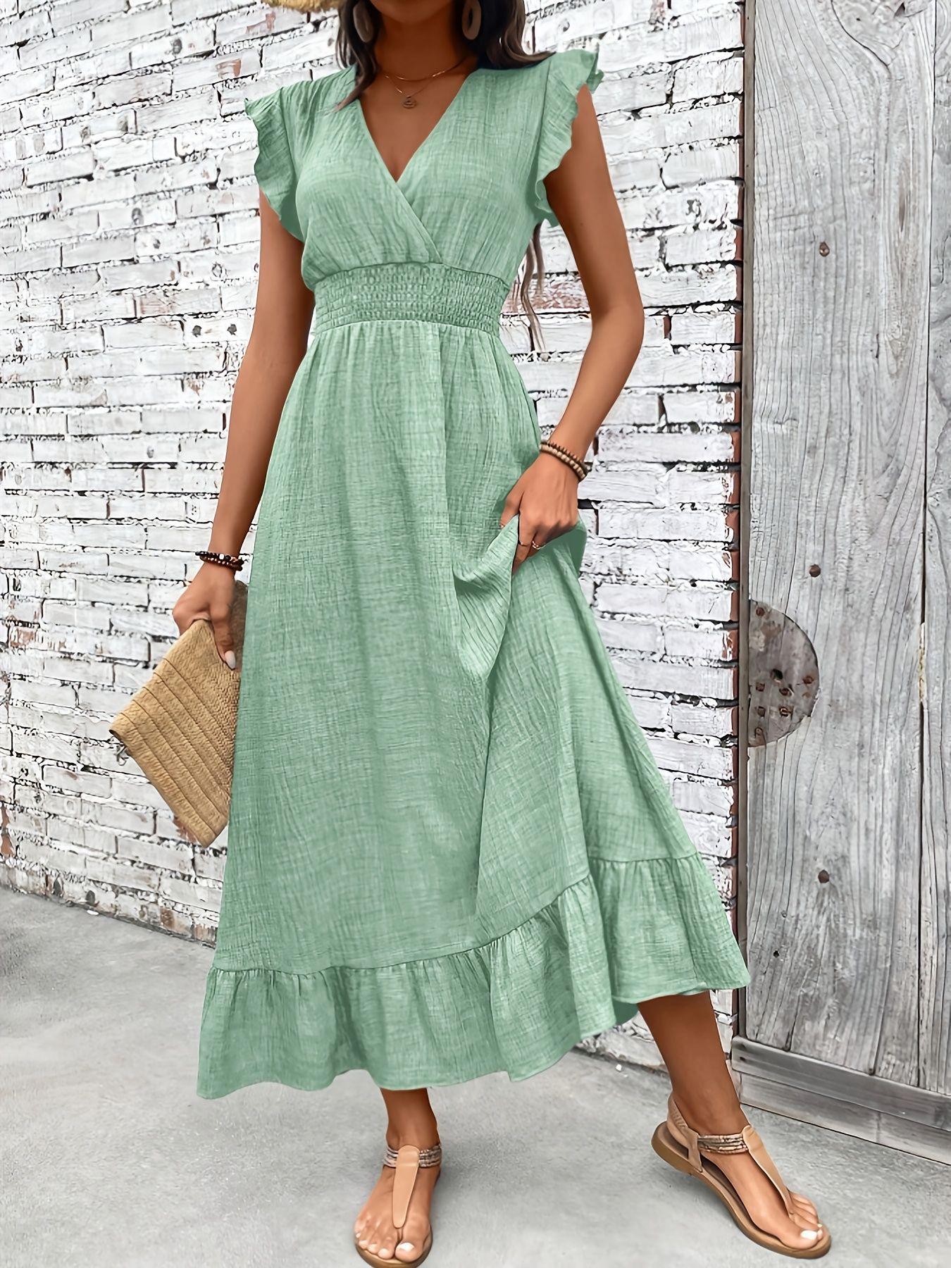 2026 Women's Fashion Elegant Long Dress Beach Vacation Waist-Narrow Dress Spring and Summer Style