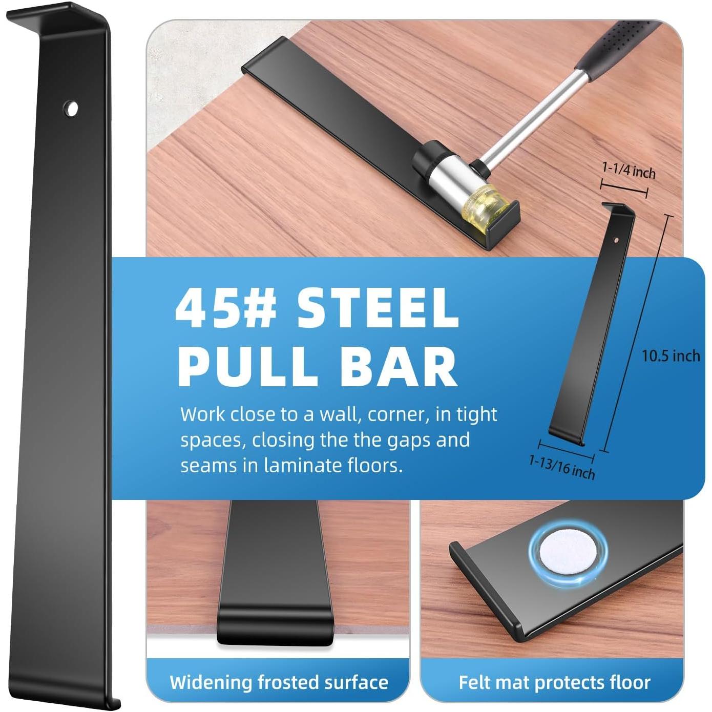 43- Laminate Flooring Tools, LVP installation kit, Vinyl Flooring Tools, Tapping Block with Handle, Spacers, Double-Faced Mallet and Pull Bar (43-) 43- Laminate Flooring Tools, LVP installation kit, Vinyl Flooring Tools, Tapping Block with Handle, Spacers, Double-Faced Mallet and Pull Bar (43-)